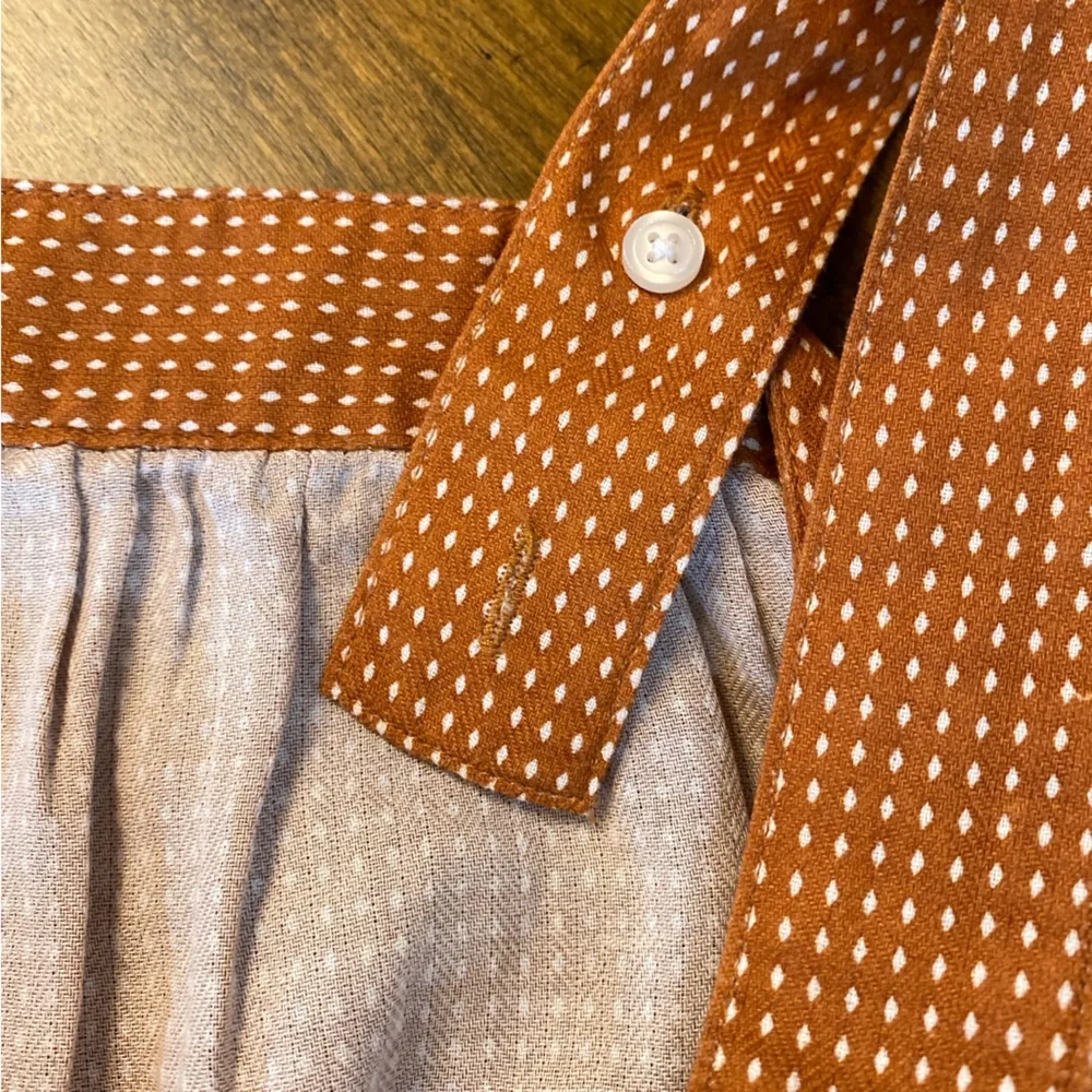 a.n.a Burnt Orange Polka Dot Square neck Cotton Sleeveless Tank top NWT Sz Large - Picture 15 of 15